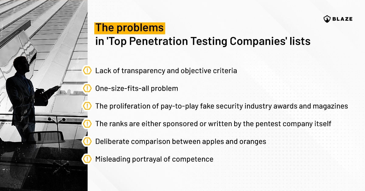 Reasons why best penetration testing companies lists are misleading