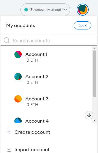 MetaMask accts