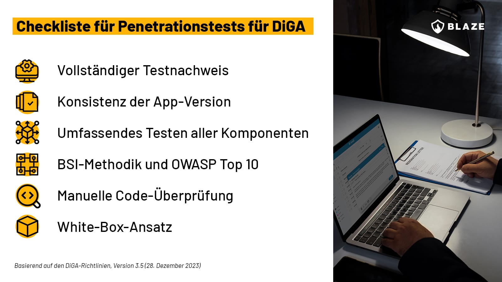 Checkliste für penetrationstests für DiGA